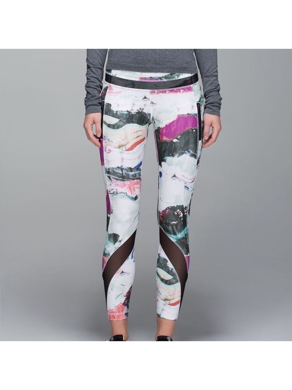 Lululemon Inspire Tight II Full On Luxtreme Pigment Wave Multi Black Size 8